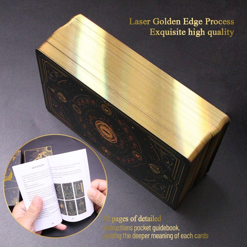 WJPC Gold Foil Edge Tarot Cards with Guidebook Set&Gift Box for Beginner& Expert. Original Design Tarot Cards Decks - Image 4